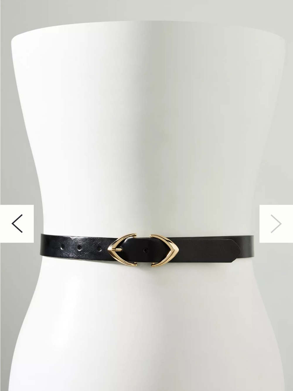 Anthropologie Classic Black Belt with Gold Buckle - Women's Accessory Sold out